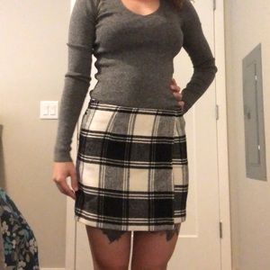 Plaid Wrap Thick Wool skirt